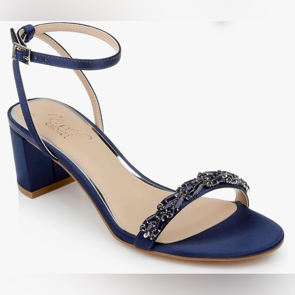 S28. Jewel Badgley Mischka Danni Low Block Heel Sandal